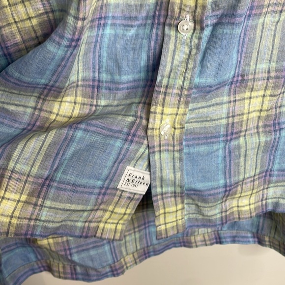 Frank & Eileen | Women’s Linen Plaid Button-Down Hunter Shirt Dress Size Small - Picture 5 of 8